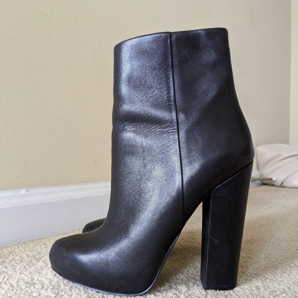 ALDO Leather 5 inch block heel booties